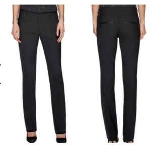Alice + Olivia Straight Leg Wool Leather detail  Pants size 2